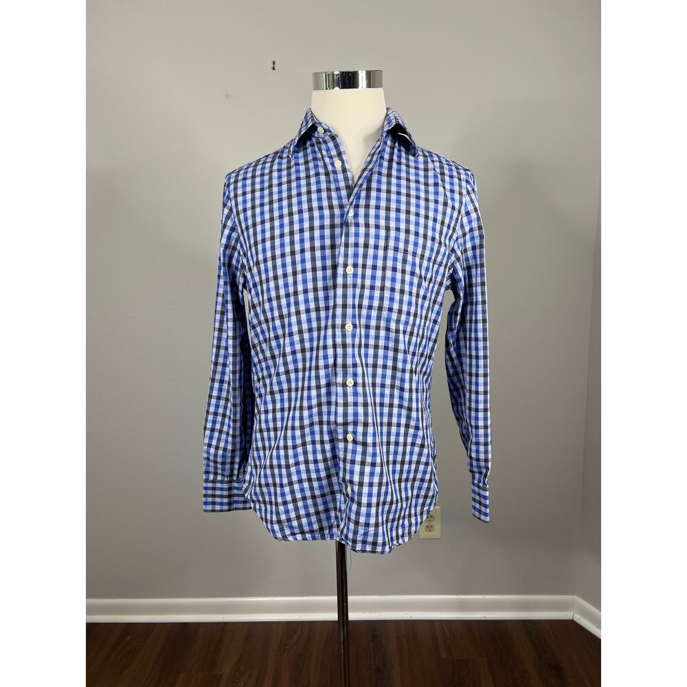 Gitman Bros Made in USA Blue Check Shirt L/S size Medium